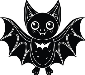 Adorable Cartoon Bat Illustration Cute Night Creature Design