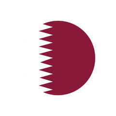 Qatar Circle Flag, Circle Flag of Qatar, Vector Images
