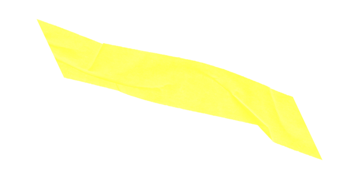 A yellow geometric shape diagonally oriented on a black background with pixelated edges visible