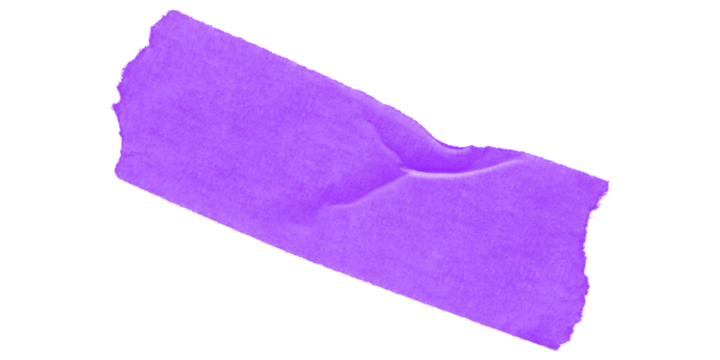 A purple rectangular shape with pixelated edges on a black background in a simple graphic style