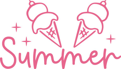 Summer typography clip art design on plain white transparent isolated background for sign, decal, card, shirt, hoodie, sweatshirt, apparel, tag, mug, icon, poster or badge