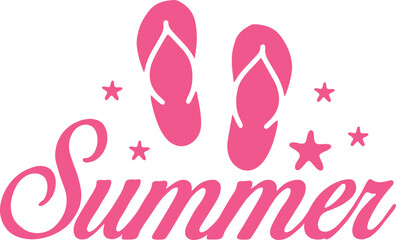 Summer typography clip art design on plain white transparent isolated background for sign, decal, card, shirt, hoodie, sweatshirt, apparel, tag, mug, icon, poster or badge