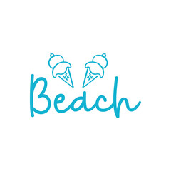 Fototapeta premium Beach typography clip art design on plain white transparent isolated background for card, shirt, hoodie, sweatshirt, apparel, tag, mug, icon, poster or badge