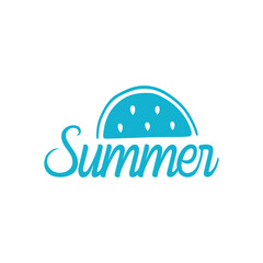 Summer typography clip art design on plain white transparent isolated background for sign, decal, card, shirt, hoodie, sweatshirt, apparel, tag, mug, icon, poster or badge