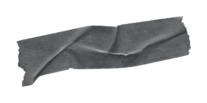 A dark gray rectangular shape with pixelated edges on a black background in a simple composition