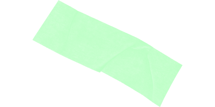 A light green rectangular shape rotated on a black background with a pixelated appearance visible