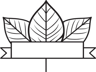 Banner Featuring Organic Leaf Accents in Line Style