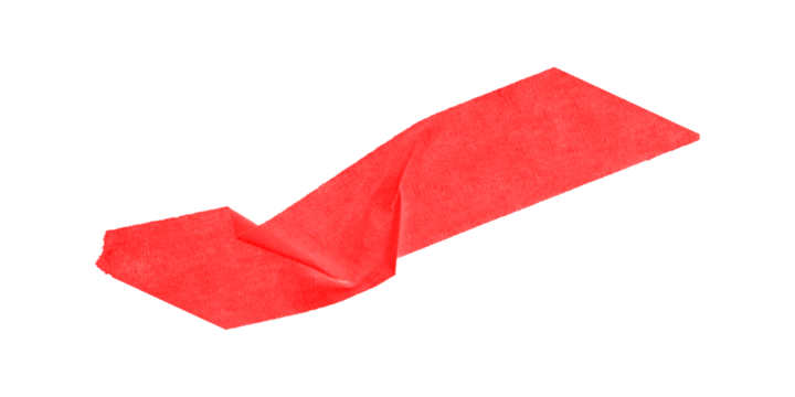 A red abstract shape with pixelated edges on a black background in a simple digital rendering - Powered by Adobe