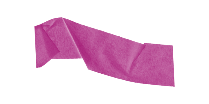 A magenta blob with jagged edges isolated against a stark black background in a simple composition