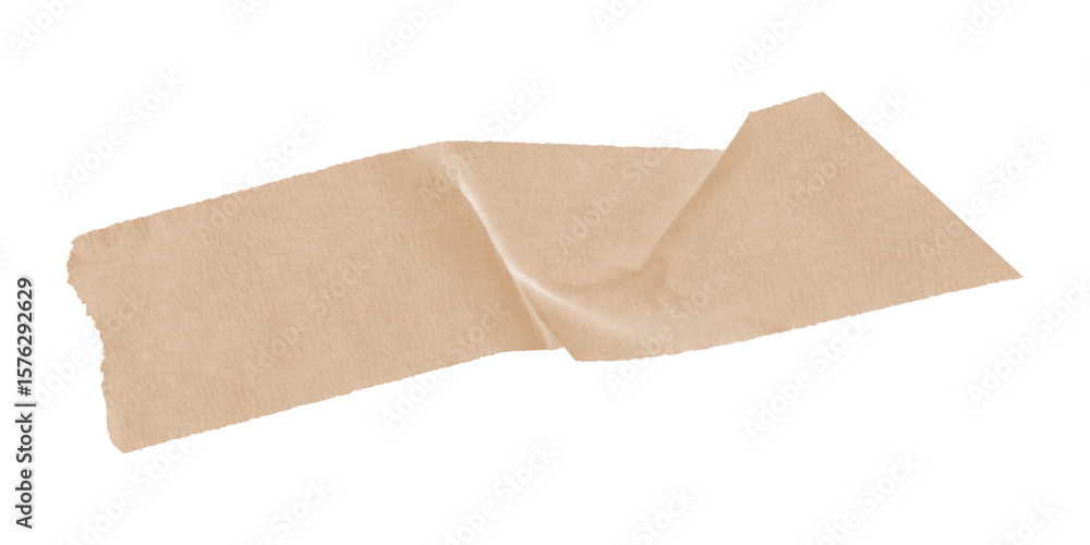Poster Abstract tan shape against a black background with pixelated edges and a simple design element