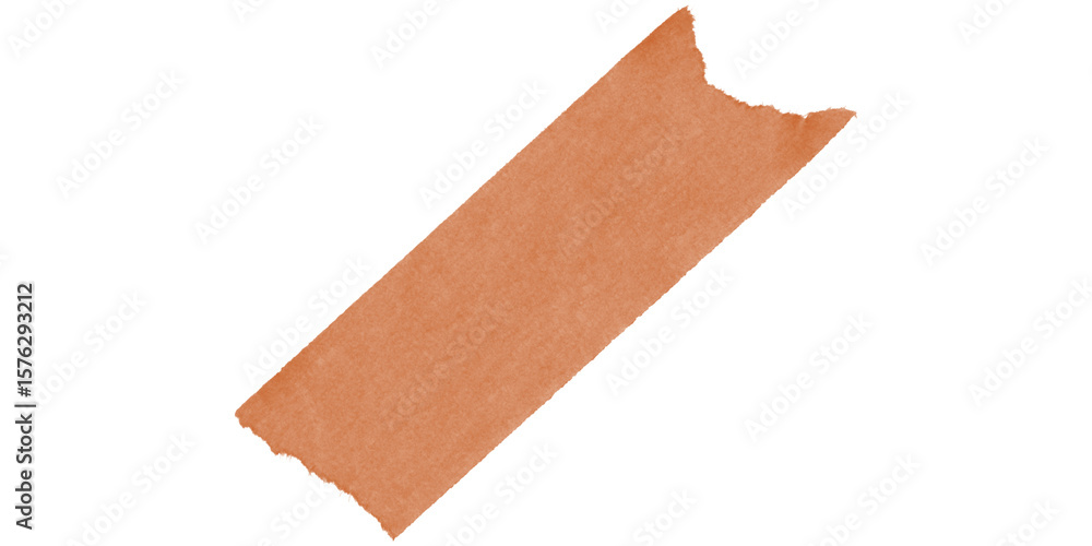 Poster an orange rectangular shape with an irregular top edge on a black background at a diagonal angle
