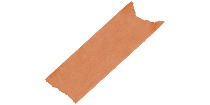 An orange rectangular shape with an irregular top edge on a black background at a diagonal angle