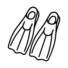 line icon flippers on white background vector
Vector line icon on white background