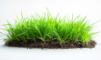 green grass on white background