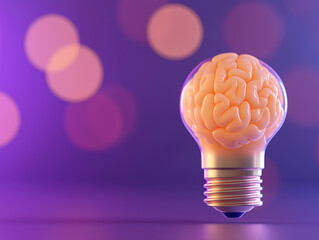 CVreativity concept human brain with light bulb