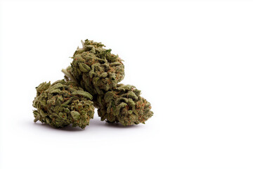 Dry Cannabis rolled isolated in a white background