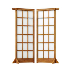 Elegant Wooden Folding Screen with Rice Paper Panels for Room Dividing and Decorative Accents in Modern Interiors