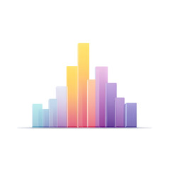 Fototapeta premium Colorful Abstract Bar Graph Design Representing Data Analysis and Trends in a Modern Aesthetic Style