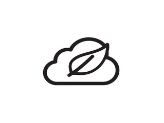 Floating Leaf and Cloud Graphic in Clean Style