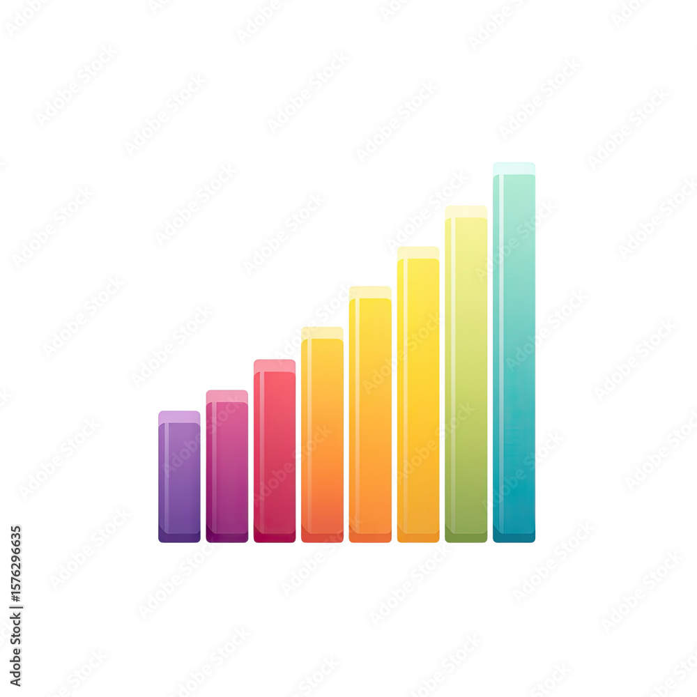 Aufkleber colorful bar graph representing growth in data visualization for infographic and business analysis