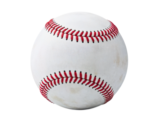 Classic White Baseball with Red Stitching Isolated
