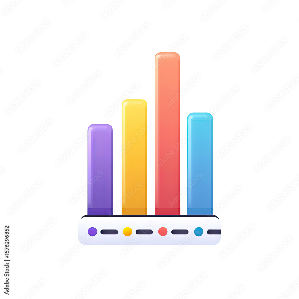 Aufkleber colorful 3d bar graph representing data visualization trends for business growth and performance ana