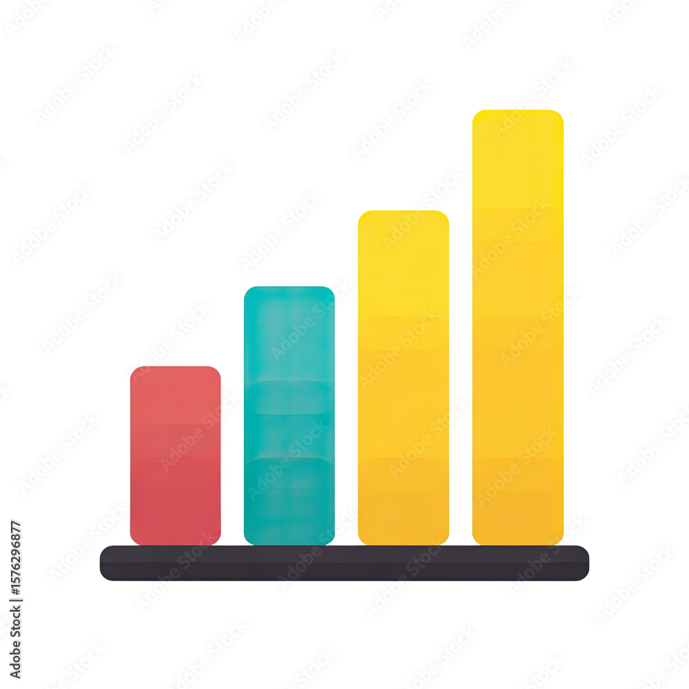 Aufkleber colorful bar graph representing business growth and data analysis in a minimalist style