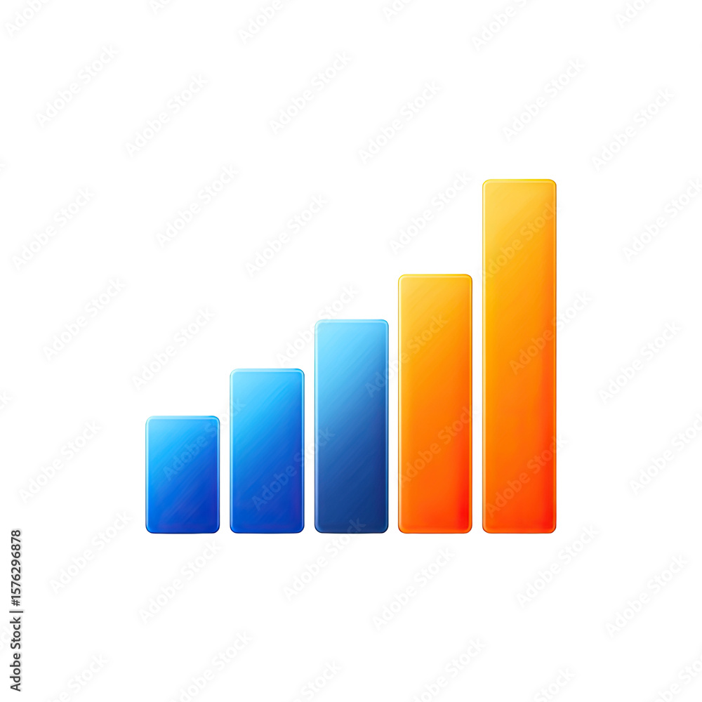 Poster colorful gradient bar graph illustrating data trends in business analytics and visualization for pre