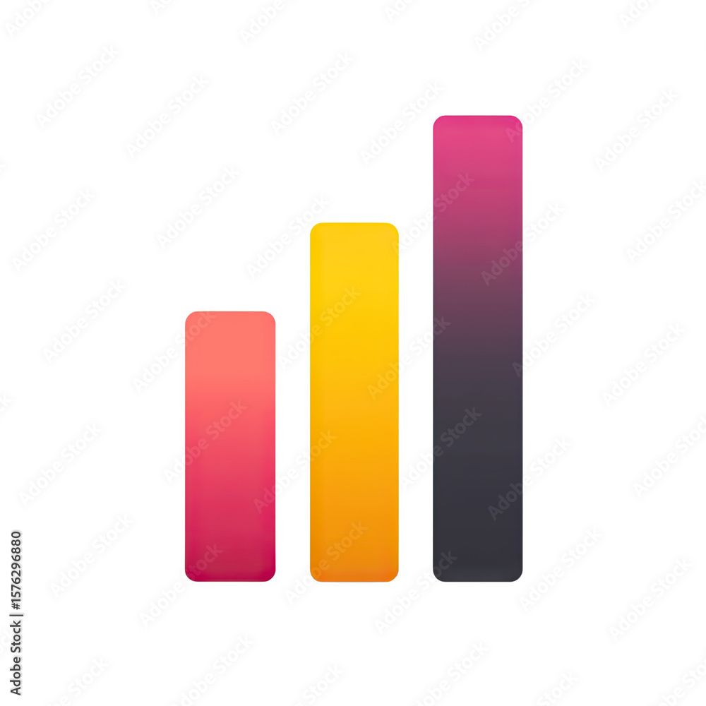 Poster modern colorful bar graph representing data growth and analysis in digital format for business prese