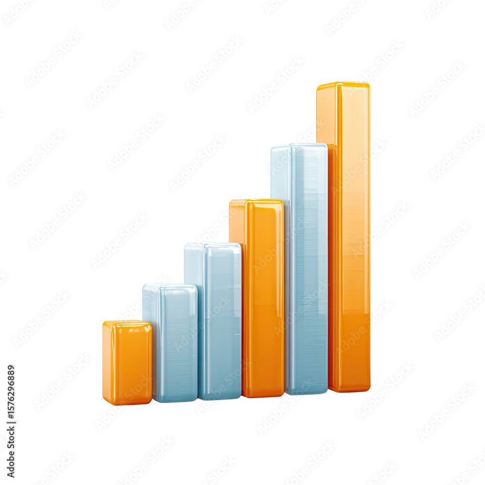 Poster modern abstract bar graph depicting growth and positive trends in data representation and analytics