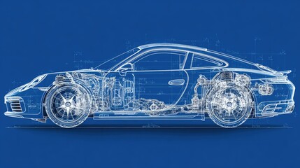 Electric Vehicle Charging Station car Sketch

