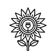 Sun and flower abstract vector illustration