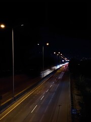 A highway at night