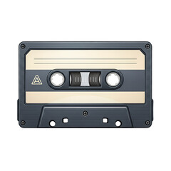 Vintage cassette tape illustration retro music audio device on transparent background