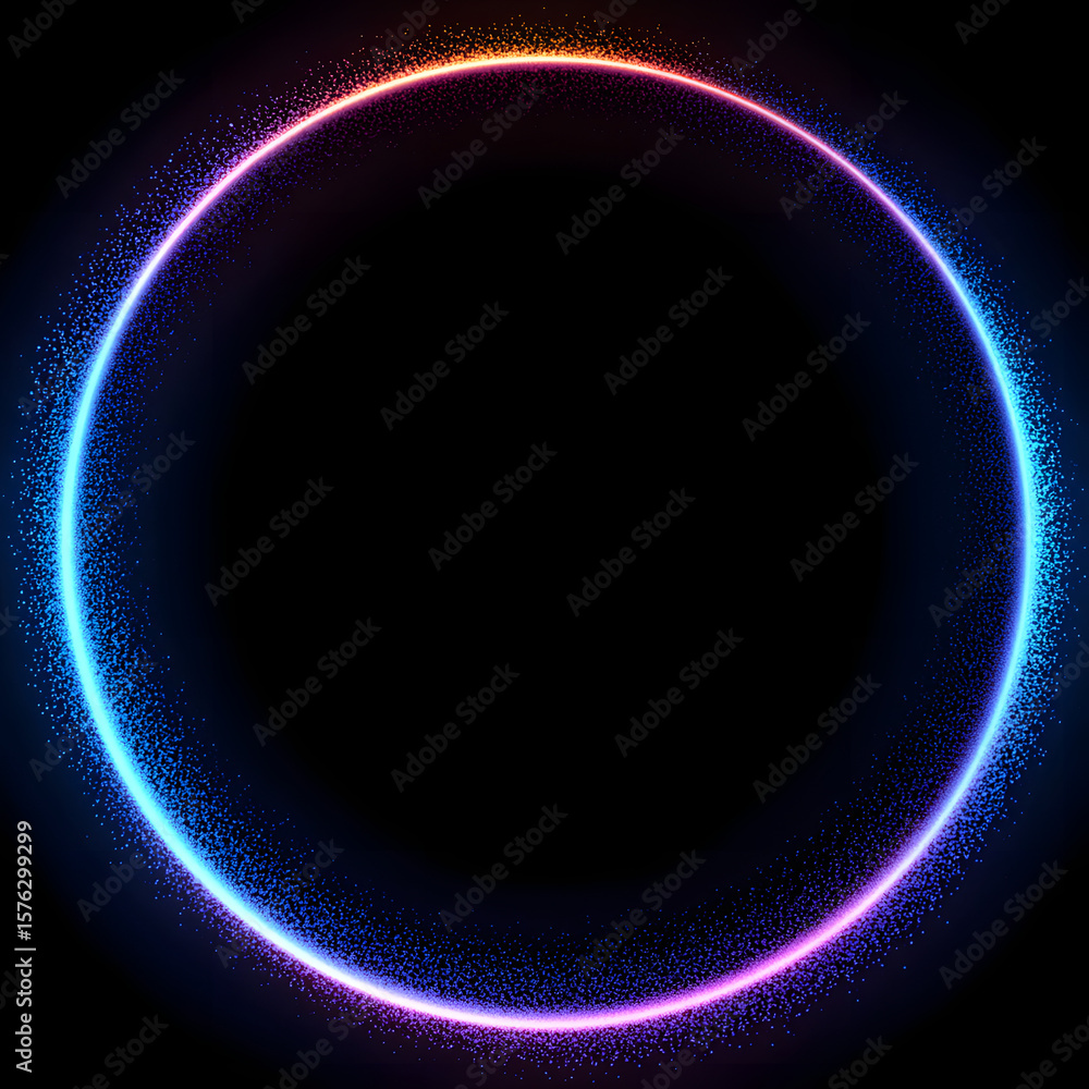 Poster blur gradient circle with grain noise texture, neon hologram iridescent color blurry shape isolated 