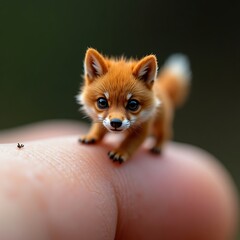 Obraz premium red fox in the hand