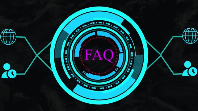 FAQ .Optimization Software Technology Process System Business concept. Business, Technology, Internet and network concept.
