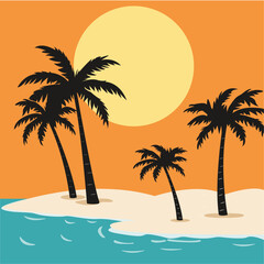 beach with palm trees