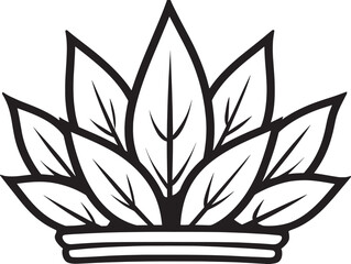 Beautiful Crown and Leaf Design Vector Icon