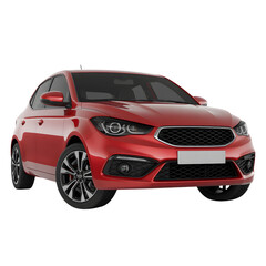 Naklejka premium Red car isolated on transparent white background 