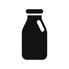 Glass bottle of milk and water with blank label isolated
