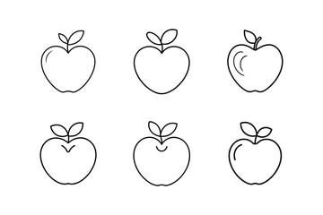 apple with heart line art vector illustration