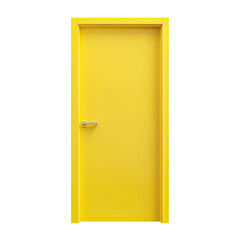 Bright Yellow Door with Simple Handle for Modern Architecture and Interior Design Concepts