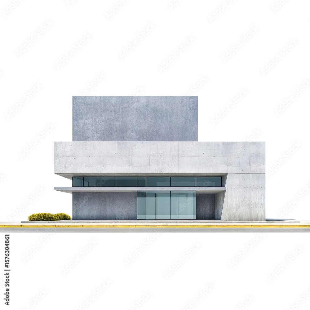 Poster modern concrete building with clean lines and large windows for contemporary architecture enthusiast