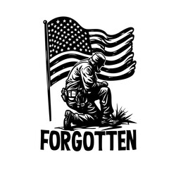 Vector illustration of American soldier 