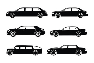 Luxury on Wheels: An elegant array of sleek, stylized luxury vehicles are illustrated, conveying sophistication and elegance.