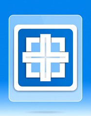 Obraz premium Simple medical icon on a blue background.