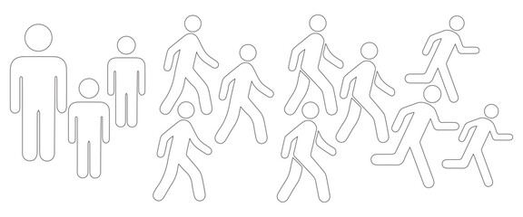 Flat People Icons Vector Set  User, Profile, Avatar, Silhouette   Pictogram Collection
