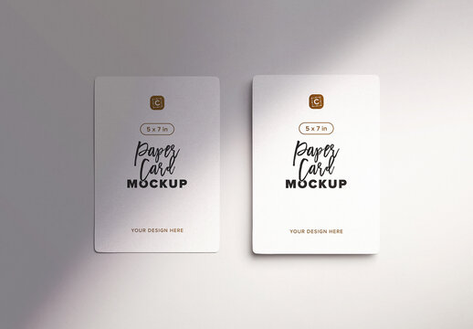 5x7in Paper Card Mockup Rounded Corners Set