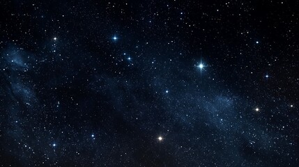 Naklejka premium Starry Night Sky with Light Blue Nebulas